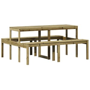 vidaXL Table de pique-nique 160x134x75 cm bois de pin impr&eacute;gn&eacute;