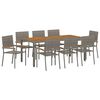 vidaXL Ensemble de salle &agrave; manger pour jardin 9 pc Gris polyrotin
