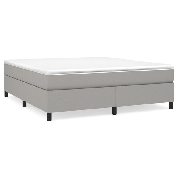 vidaXL Sommier &agrave; lattes de lit avec matelas Gris clair 160x200cm Tissu