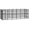 vidaXL Chenil d'ext&eacute;rieur pour chiens Acier 11,06 m&sup2;