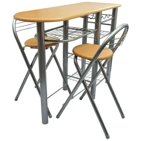 vidaXL Ensemble de table et de chaises de bar / cuisine Bois