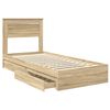 vidaXL Lit de Rangement Ch&ecirc;ne Sonoma 90 x 200 cm Bois d'ing&eacute;nierie