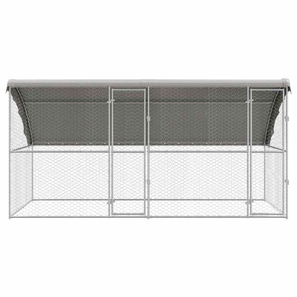 vidaXL Kennel pour Chiens 2 pcs Argent&eacute; 4 x 2 x 2 m Acier galvanis&eacute;