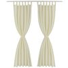 2 pcs Rideau &agrave; Passant Micro Satin Cr&egrave;me 140 x 225 cm