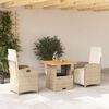 vidaXL Ensemble &agrave; manger de jardin et coussins 3 pcs Beige poly rotin