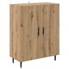 vidaXL Haut Armoire 2 pcs Ch&ecirc;ne artisanal Bois Agglom&eacute;r&eacute; et Verre