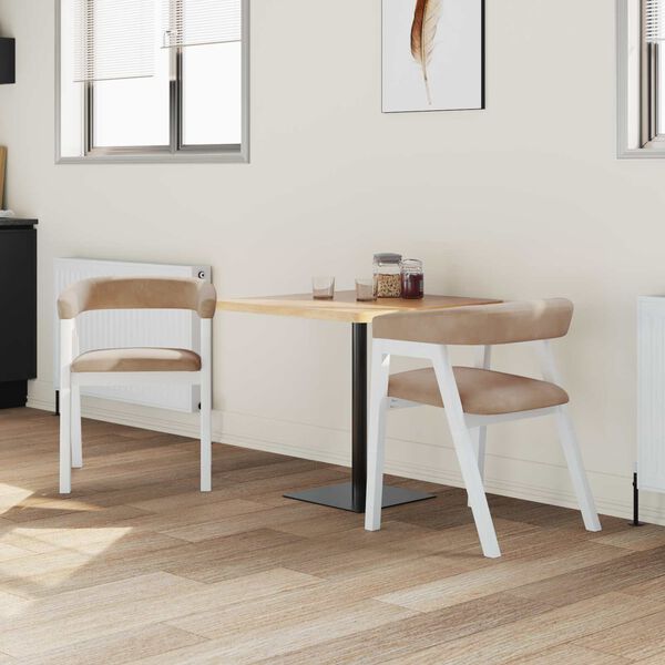 vidaXL Chaises de salle &agrave; manger 2 pcs Blanc 54 x 57 x 73 cm