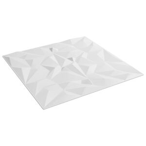 vidaXL Panneaux muraux 12 pcs Blanc 50 x 50 cm Mousse XPS