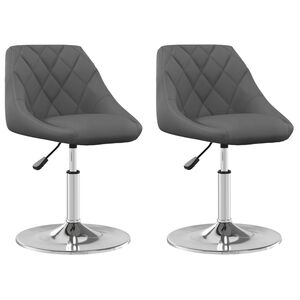 vidaXL Chaises pivotantes &agrave; manger lot de 2 Gris fonc&eacute; Velours