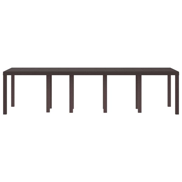 vidaXL Table de jardin pour repas Marron 300 x 100 x 73 cm polyrotin