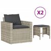 vidaXL Salon de jardin 4 pcs avec coussins gris clair r&eacute;sine tress&eacute;e