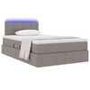 vidaXL Lit avec rangement et LED avec matelas Taupe 120 x 200 cm tissu