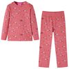 vidaXL Pyjamas enfants &agrave; manches longues rose ancien 92