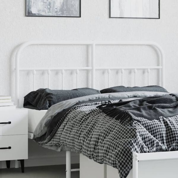 vidaXL T&ecirc;te de lit de remplacement m&eacute;tal blanc 135 cm