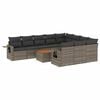 vidaXL Salon de jardin 11 pcs avec coussins gris r&eacute;sine tress&eacute;e