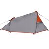 vidaXL Tente de camping tunnel 2 personnes gris et orange imperm&eacute;able