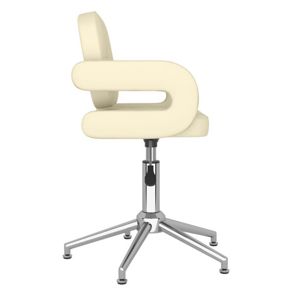 vidaXL Chaise pivotante de salle &agrave; manger Cr&egrave;me Similicuir