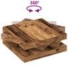 vidaXL Table basse rotative &agrave; 360 degr&eacute;s vieux bois 90x90x34,5 cm
