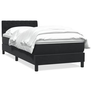 vidaXL Sommier &agrave; lattes de lit avec matelas noir 80x220 cm velours