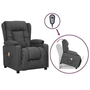 vidaXL Fauteuil de massage inclinable Gris foncé Tissu