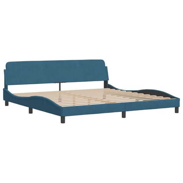 vidaXL Cadre de lit sans matelas Hanko bleu 200x200 cm velours