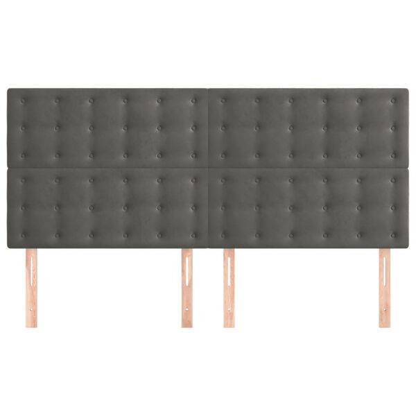 vidaXL T&ecirc;te de lit Gris fonc&eacute; 180 x 5 x 118/128 cm Velours