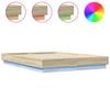 vidaXL Cadre de lit avec LED sans matelas ch&ecirc;ne sonoma 150x200 cm