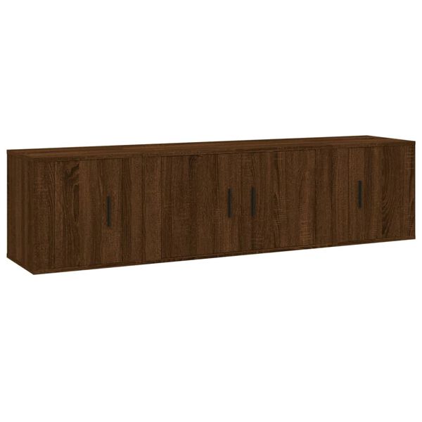 vidaXL Ensemble de meubles TV 3 pcs Ch&ecirc;ne marron Bois d'ing&eacute;nierie