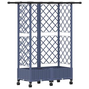 vidaXL Lit &Eacute;lev&eacute; avec Treillis et Toit Gris 124 x 40 x 127 cm PP