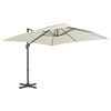 vidaXL Parasol de jardin avec base portable sable