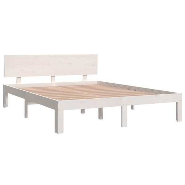vidaXL Cadre de lit sans matelas blanc bois de pin massif 140x190 cm