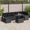 vidaXL Ensemble de canapé de jardin avec coussin 8 pcs Noir