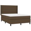 vidaXL Sommier &agrave; lattes de lit matelas et LED Marron fonc&eacute; 140x190 cm