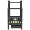 vidaXL Cadre de lit enfant avec tiroir gris fonc&eacute; pin massif 70x140 cm