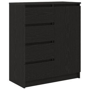 vidaXL Buffet avec tiroirs ch&ecirc;ne noir 71x35x84 cm bois d'ing&eacute;nierie