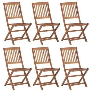 vidaXL Chaises pliables de jardin lot de 6 Bois d'acacia solide