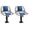 vidaXL Ensemble de si&egrave;ges de bateau pliables 4 pcs bleu et blanc