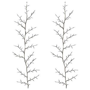 vidaXL D&eacute;coration de No&euml;l en liane de saule &agrave; LED 2 pc Noir 180 cm