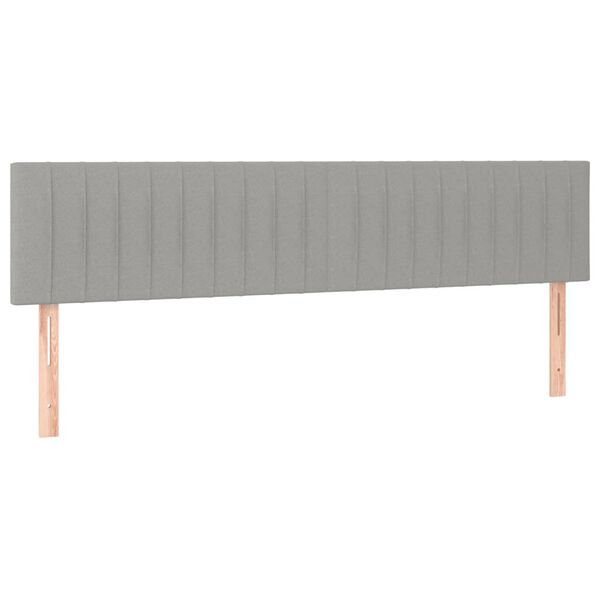 vidaXL T&ecirc;tes de lit Gris clair 200x5x78/88 cm Tissu