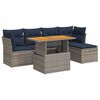 vidaXL Salon de jardin 6 pcs avec coussins gris r&eacute;sine tress&eacute;e