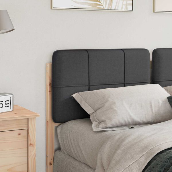 vidaXL T&ecirc;te de lit capitonn&eacute;e Brun et gris fonc&eacute; 140 cm Pin massif