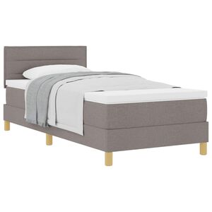 vidaXL Lit &agrave; ressorts avec matelas Taupe 100 x 200 cm tissu