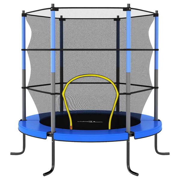 vidaXL Trampoline avec filet de s&eacute;curit&eacute; Rond 140x160 cm Bleu