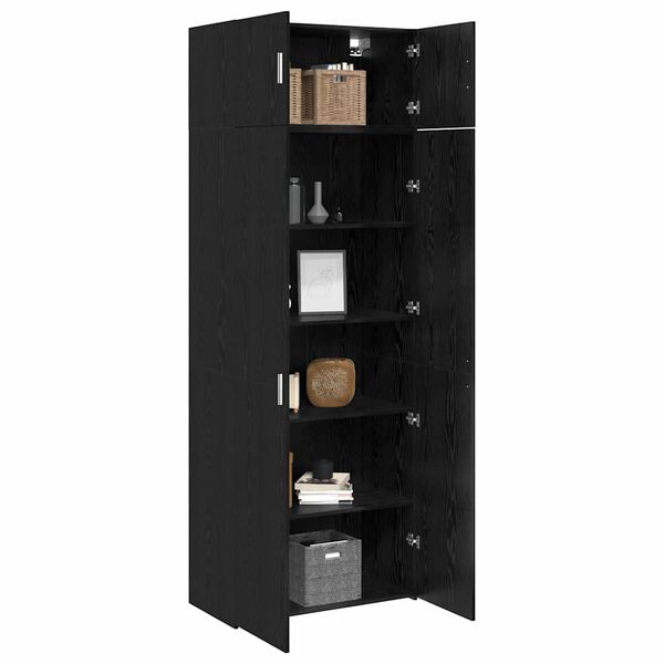 vidaXL Armoire de rangement 3 pcs Ch&ecirc;ne noir