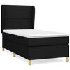vidaXL Sommier &agrave; lattes de lit et matelas Noir 80x200 cm Tissu