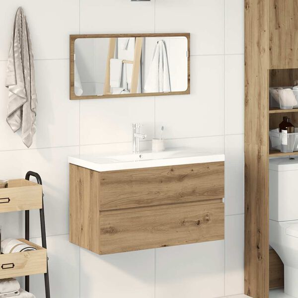 vidaXL Ensemble de meubles salle de bain 3 pcs bois d'ing&eacute;nierie