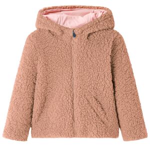 Veste &agrave; capuche pour enfants fausse fourrure cognac clair 92