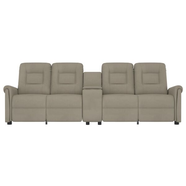 vidaXL Fauteuil de massage inclinable porte-gobelet 4places gris clair