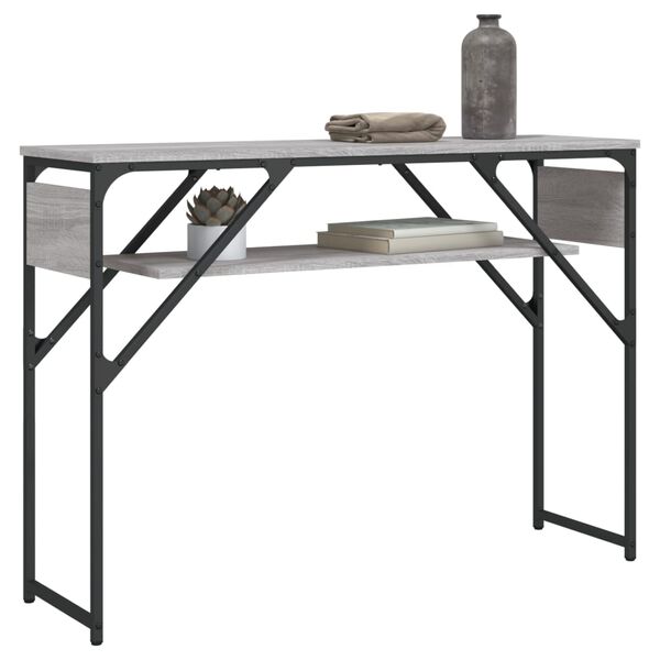 vidaXL Table console avec &eacute;tag&egrave;re sonoma gris 105x30x75 cm