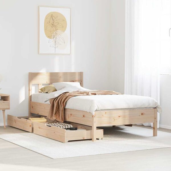vidaXL Cadre de lit sans matelas 100x200 cm bois massif de pin